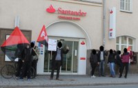 Kundgebung gegen Outsourcing, Entlassung und prekäre Beschäftigung bei Santander